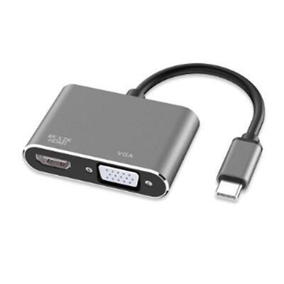 Type-C to HDMI+Vga Computer Monitor Cable  Converter Do
