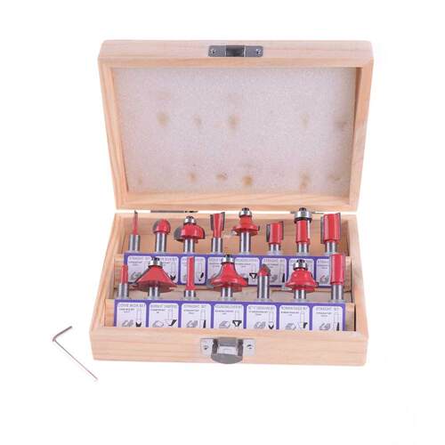15pcs Milling Cutter Router Bit Set 8mm Wood Cutter Cbide