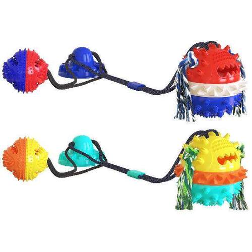 Suction Cup Dog Toy, Tug of War Ball Rope, Dispensing Molar