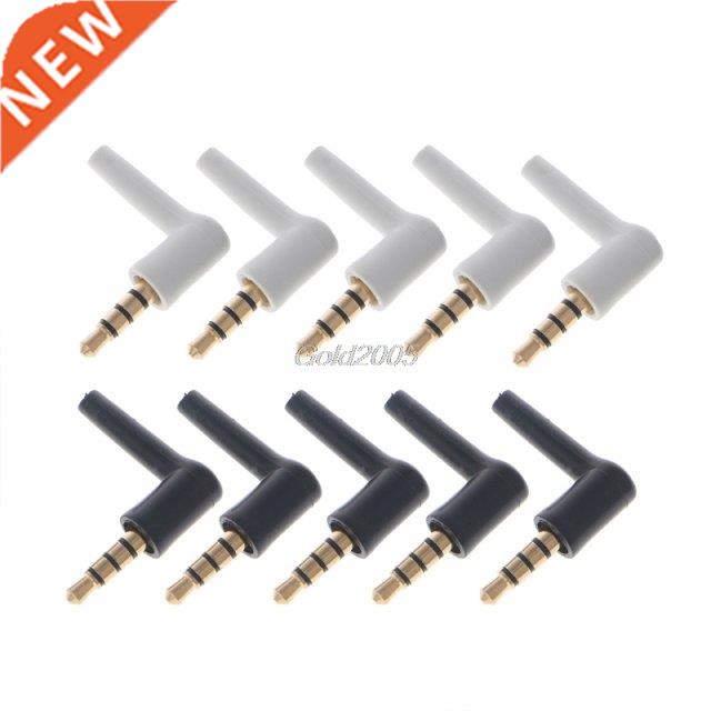 10 Pcs Gold 4 Pole 3.5mm 90 Degree Male Stereo Headphone Min