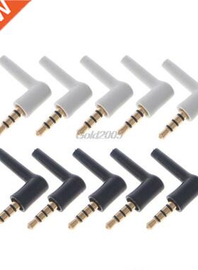10 Pcs Gold 4 Pole 3.5mm 90 Degree Male Stereo Headphone Min