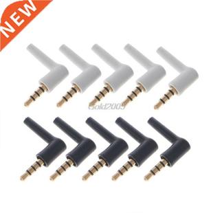 10 Pcs Gold 4 Pole 3.5mm 90 Degree Male Stereo Headphone Min
