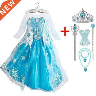 3-10Years Girls Princess Dress Snow Queen Elsa Costume Kids
