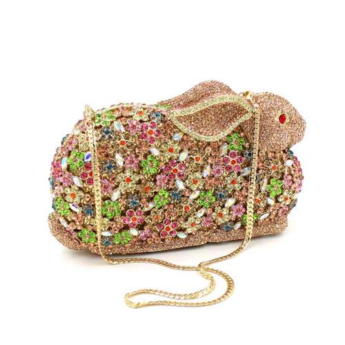 XIYUAN rabbit Ladies handbag Bridal wedding party clutch pur