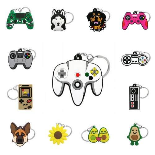 1pcs Pvc Cute Cartoon Animal Keychains Key Ring Lovely Key H