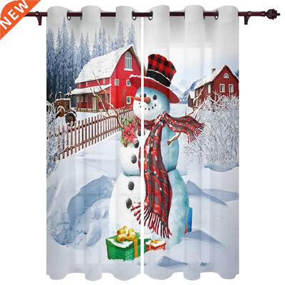 Frm Christms Snowmn Window Curtins for Bedroom Home