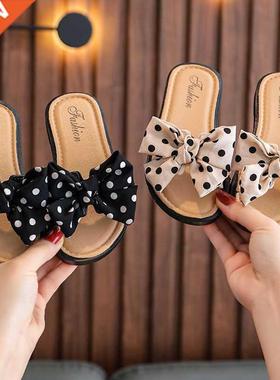 2022 New Bow Open Toe Slide Sandals Non-slip Flip Flops Chil