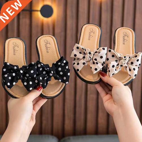 2022 New Bow Open Toe Slide Sandals Non-slip Flip Flops Chil