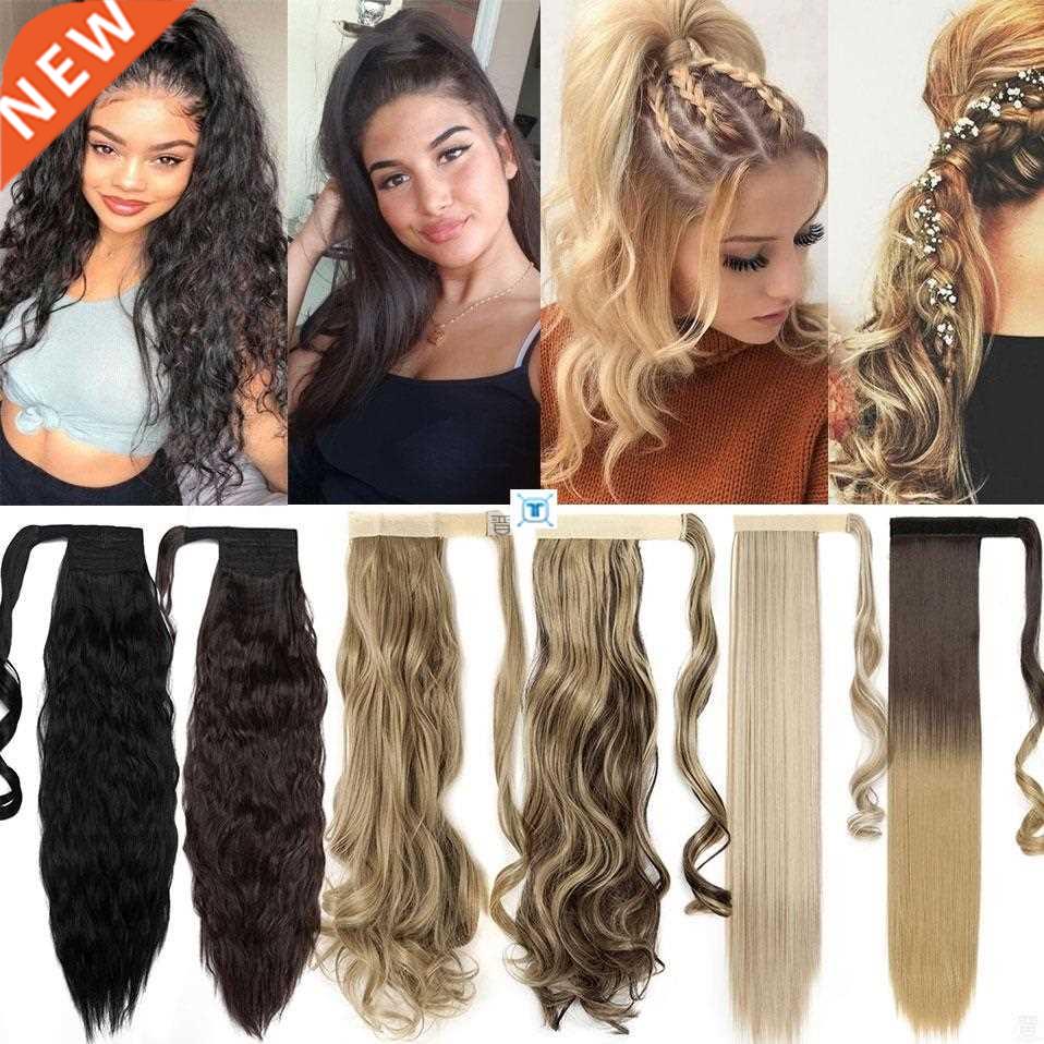 30colors clip in ponytail hair extension synthetic false hai