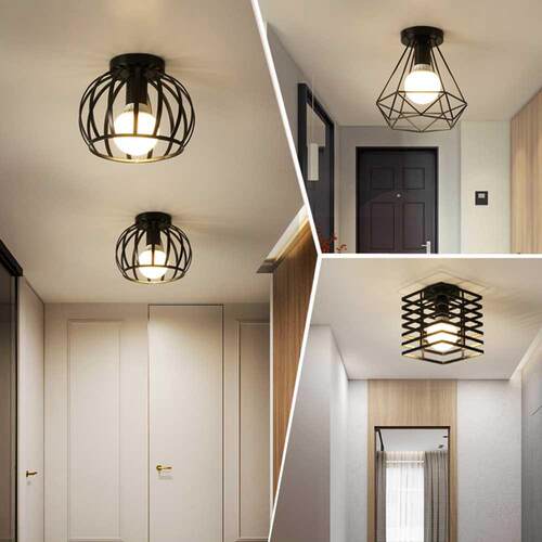 Retro Ceiling Light Loft for Bedroom E27 Indoor Vintage Iron