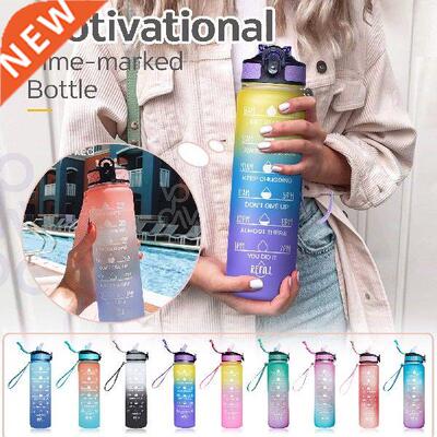 32oz Motivational Water Bottle with Time Marker,Leakproof