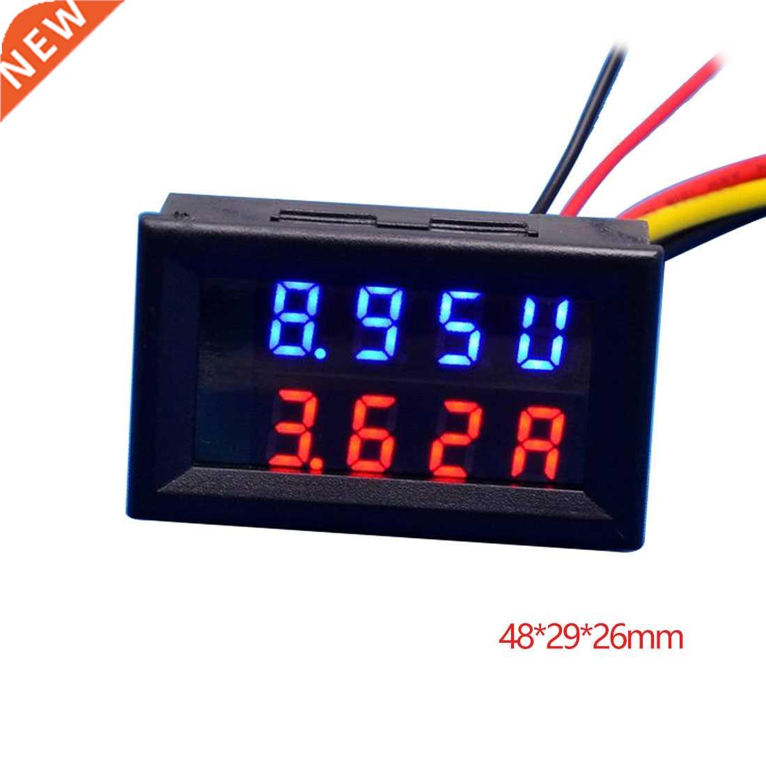4 Bit Voltmeter Ammeter DC100V 10A Red Blue LED Display Volt