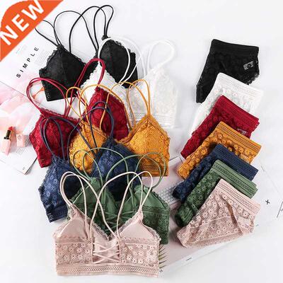 Women Lace Bra Sets Seamless Underwear Backless Vest Sexy Pa