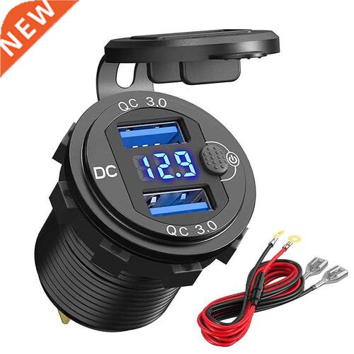 Quick Charger Aluminum QC.0 Dual USB Car Charger with Switc