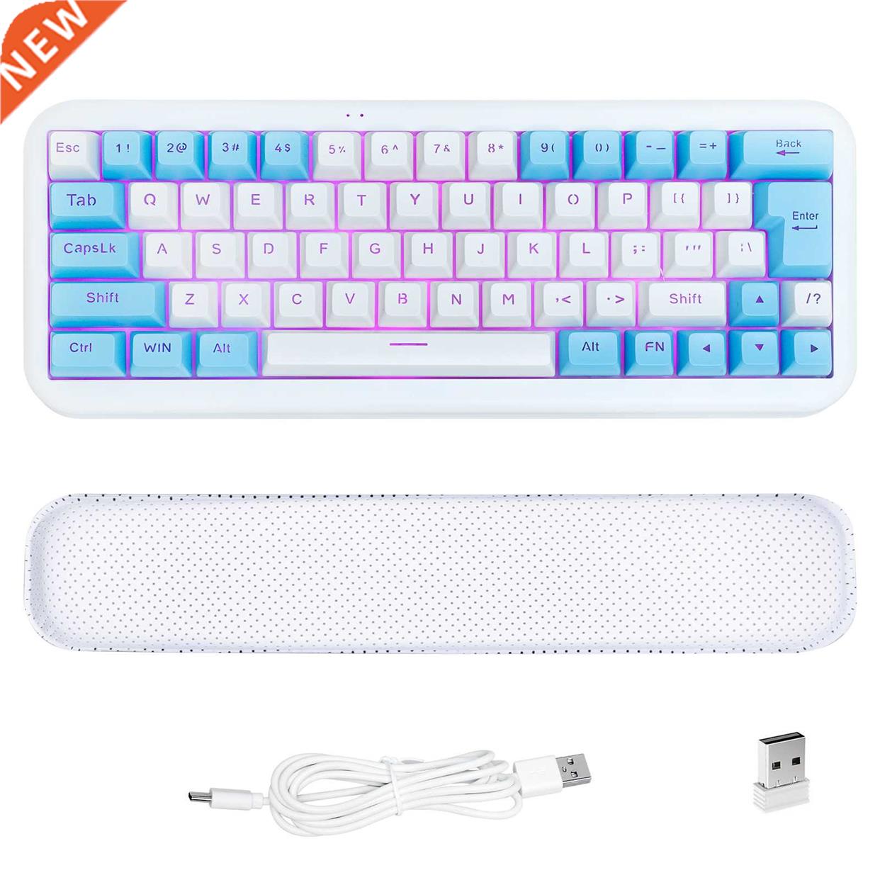 60% Wired Gaming Keyboard, RGB Backlit Ultra-Compact Mini Ke