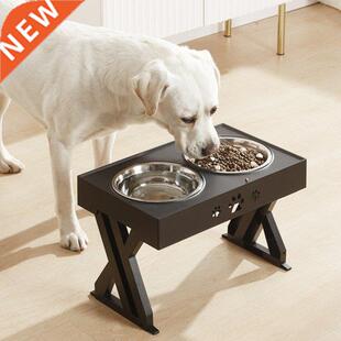 Adjustable Dog Bowl Stainless Steel Large Food Water Bowls F