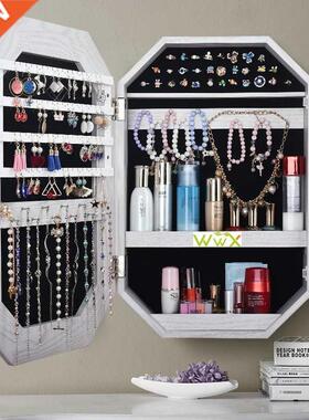 Cosmetic storage cabinet makeup mirror decorative photo