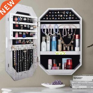 Cosmetic storage cabinet makeup mirror decorative photo