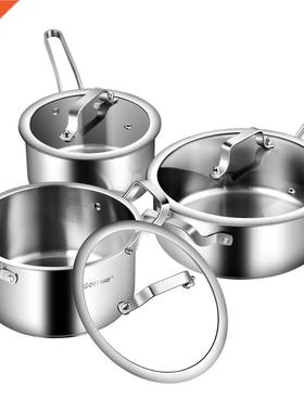 6 Piece Stainless Steel Cookware Set Nonstick Pot And Pans