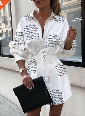 Meihuida Summer Autumn Women Long Sleeve Mini Shirt Dress Bu