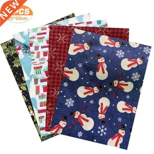 6pcs 50x50cm Snowman Christmas Series Printed DIY Sewing