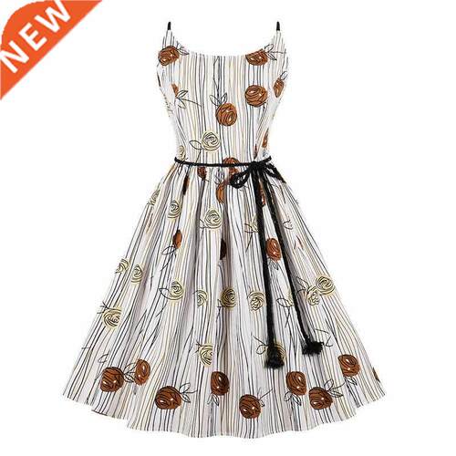 加大码系带吊带复古连衣裙60S Vintge Rockbilly Hepburn Dress