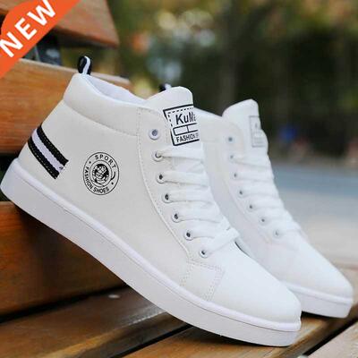 Men's Spring Mesh Shoes Boys Comfort Sneakers White Leather
