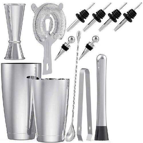 Stainless Steel oston Cocktail Shaker ar Set Tools With
