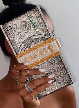 Women Crystal Chain Bag Ladies Diamond Clutch Bags Women's E