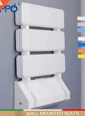 GAPPO Wall Mounted Shower Seats Plastic Folding Chair Bathr