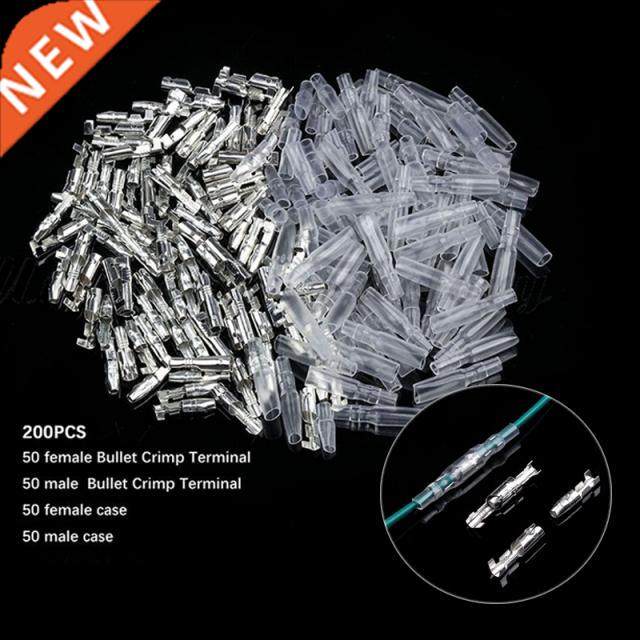 80/50 Sets Car Auto Motorcycle Bullet Terminals 4mm Male &am