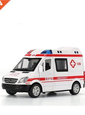 Sound Light Ambulance Police Car Model Pull Back Alloy Dieca