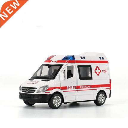 Sound Light Ambulance Police Car Model Pull Back Alloy Dieca