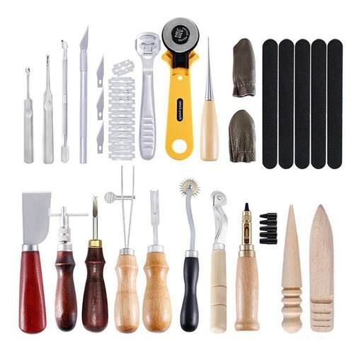 Leather Crafting Hand Tool Kit Thread Cone Wax Thimble Kit f