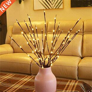 20 Bulbs LED Willow Branch Lights Lamp Natural Tall Vase Fil