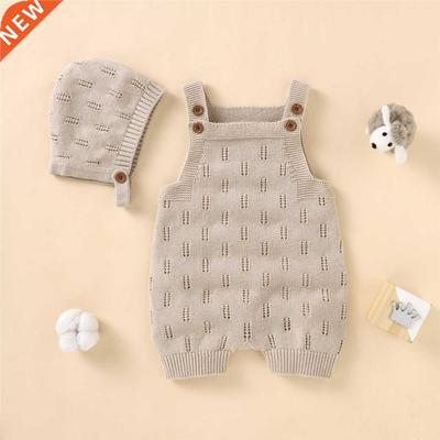 Newborn Baby Rompers Hats Clothes Sets Autumn Winter Solid K