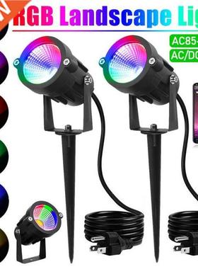 LED RGB Garden Lighting 15W Outdoor Spike Lawn Lamp APP Cont