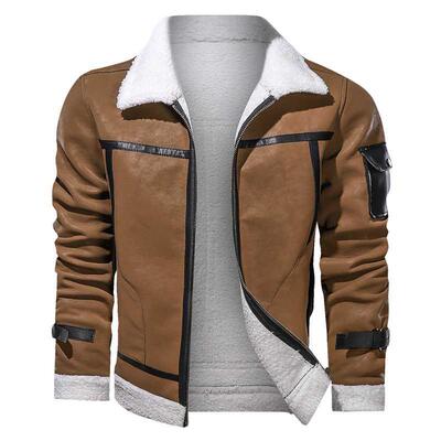 KALENMOS Winter Leather Jackets Coat Men New Fashion Motor F