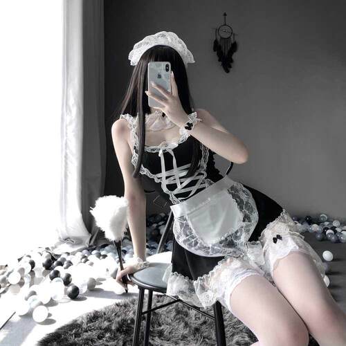 Women Sexy Lingerie French Apron Maid Dress Cosplay Costume