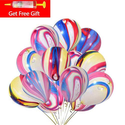 10inch Colorful Agate Marble Latex Balloons Birthday Party