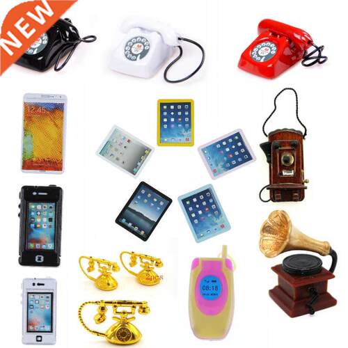 1/12 Dollhouse Miniature Phone Telephone ipad Microphone Gra