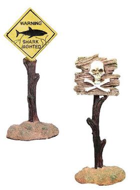 2pcs Landscape Decor Warning Board Aquariu Craft Fish Tank