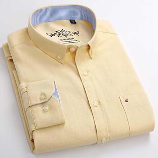 Men's Regular-Fit Long-Sleeve Sturdy Knit Oxford Shirt Plaid