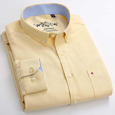 Men's Regular-Fit Long-Sleeve Sturdy Knit Oxford Shirt Plaid