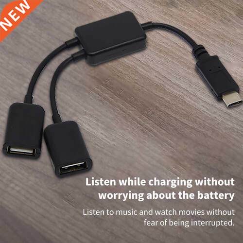 NEW With Dual USB Ports Type C OTG USB Male To Dual Head OT