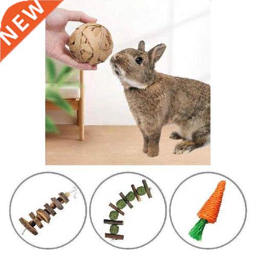 6Pcs/Set Solid Natural Wood Pet Chew Toy Portable Molar