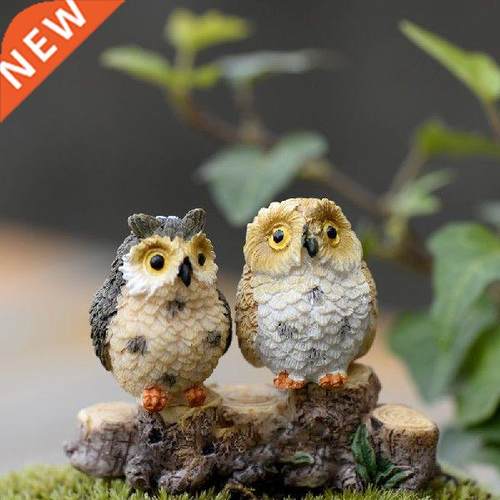 1PC Cute Owls Animal Figurines Resin Miniatures Figurine