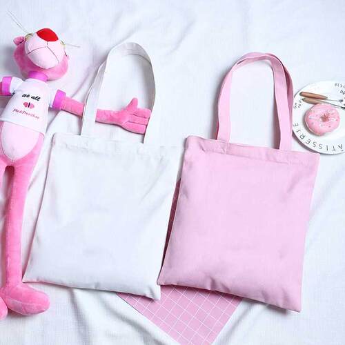 Fashion Harajuku Solid Color Canvas Shopper Bag Korean Women