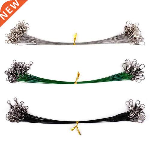 20pcs 15/20/25cm Stainless Steel Wire Leader Fishing Leash W