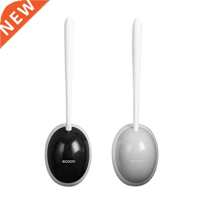 RecabLeght Wall Mount Silicone Toilet Brush Black Plastic Lo